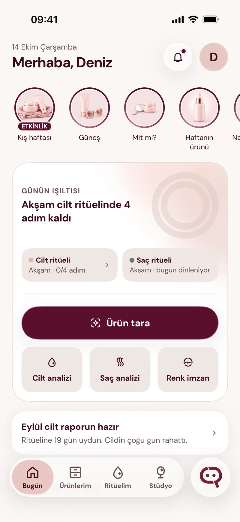 Cliq'in Bugün ana sayfası